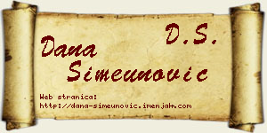Dana Simeunović vizit kartica